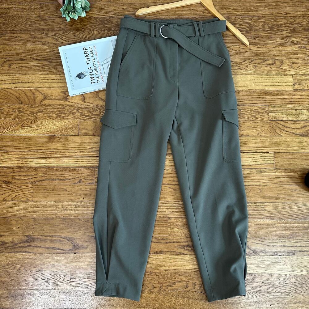 Express Olive Green Ankle Super High Rise Pants